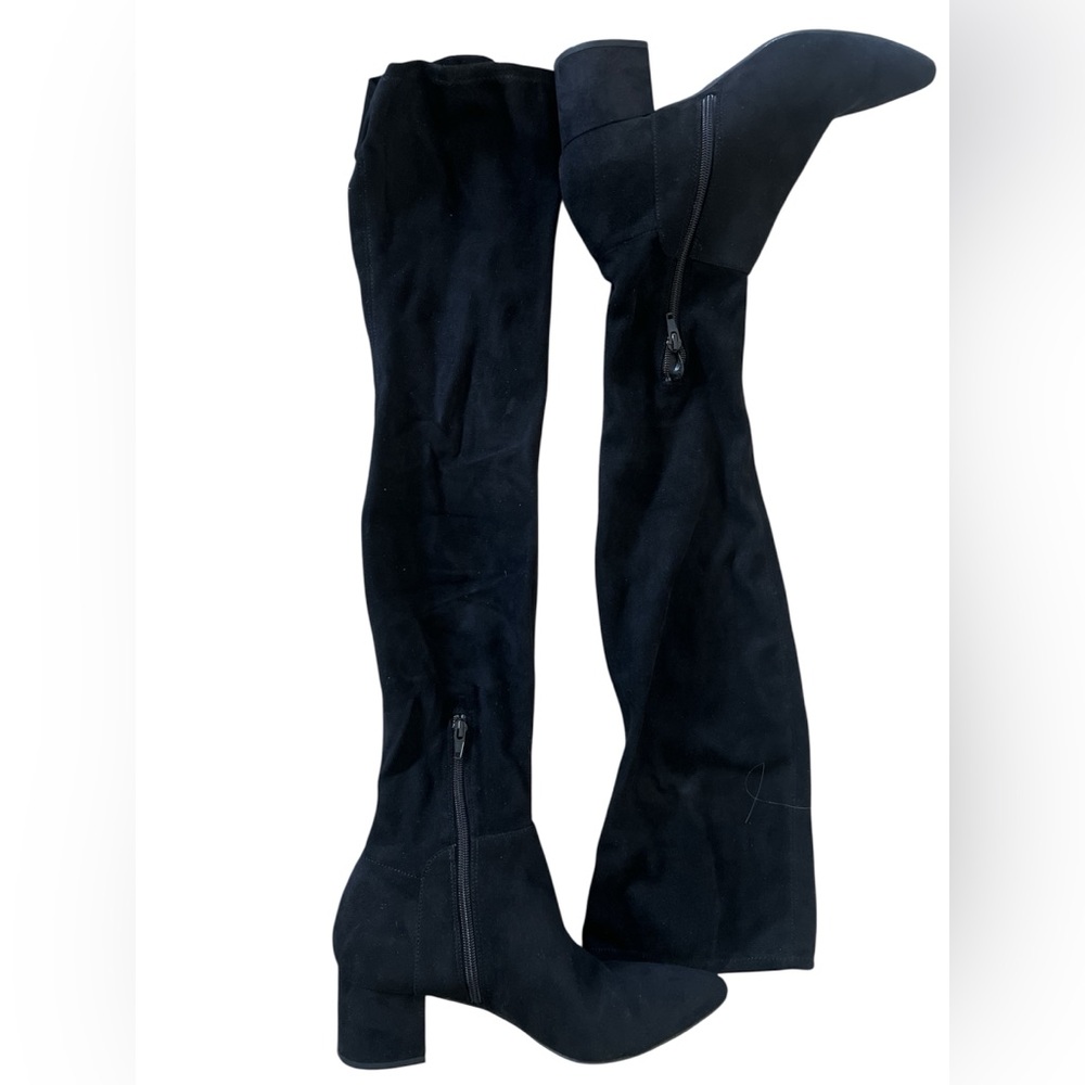 NIB A New Day Thigh High Black Faux Suede Boots, size 10